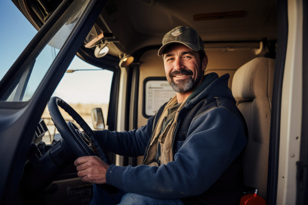 portrait of a male truck driver